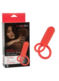 Красное эрекционное кольцо Silicone Rechargeable Vertical Dual Enhancer - California Exotic Novelties - в Перми купить с доставкой