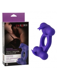 Фиолетовое эрекционное виброкольцо с двумя моторами Silicone Rechargeable Triple Orgasm Enhancer - California Exotic Novelties - в Перми купить с доставкой