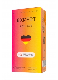 Презервативы EXPERT Hot Love с разогревающим эффектом - 12 шт.(+3 в подарок) - Expert - купить с доставкой в Перми