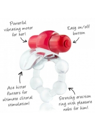 Виброкольцо с язычком и красным виброэлементом Overtime - Screaming O - в Перми купить с доставкой