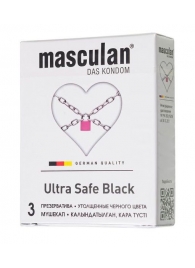 Ультрапрочные презервативы Masculan Ultra Safe Black - 3 шт. - Masculan - купить с доставкой в Перми