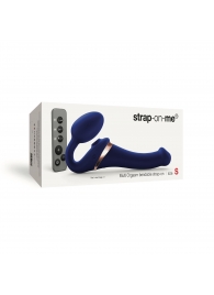 Синий безремневой страпон Multi Orgasm Size S с клиторальной стимуляцией - Strap-on-me - купить с доставкой в Перми