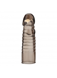 Дымчатая насадка-удлинитель Ribbed Realistic Penis Enhancing Sleeve Extension - 15,2 см. - BlueLine - в Перми купить с доставкой