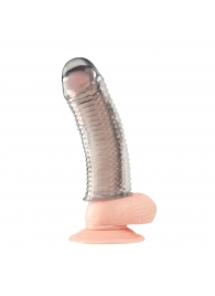 Текстурированная насадка на пенис Clear Textured Penis Enhancing Sleeve Extension - 16,5 см. - BlueLine - в Перми купить с доставкой