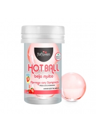 Лубрикант на масляной основе Hot Ball Beija Muito с ароматом клубники и шампанского (2 шарика по 3 гр.) - HotFlowers - купить с доставкой в Перми