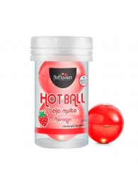 Лубрикант на масляной основе Hot Ball Beija Muito с ароматом клубники (2 шарика по 3 гр.) - HotFlowers - купить с доставкой в Перми