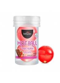 Лубрикант на масляной основе Hot Ball Beija Muito с ароматом шоколада и клубники (2 шарика по 3 гр.) - HotFlowers - купить с доставкой в Перми