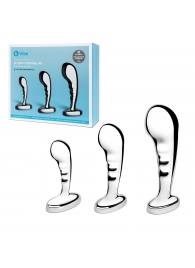 Набор из 3 стальных стимуляторов простаты Stainless Steel P-spot Training Set - b-Vibe - в Перми купить с доставкой