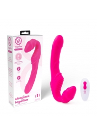 Розовый безремневой страпон на радиоуправлении Strapless Together - 22 см. - Together Toy - купить с доставкой в Перми
