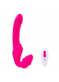 Розовый безремневой страпон на радиоуправлении Strapless Together - 22 см. - Together Toy - купить с доставкой в Перми