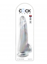 Прозрачный фаллоимитатор с мошонкой на присоске 10’’ Cock with Balls - 27,9 см. - Pipedream