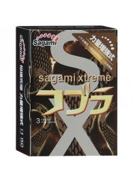 Суженные к основанию презервативы Sagami Xtreme COBRA - 3 шт. - Sagami - купить с доставкой в Перми