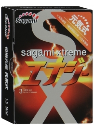 Презервативы Sagami Xtreme ENERGY с ароматом энергетика - 3 шт. - Sagami - купить с доставкой в Перми