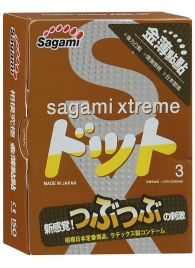 Презервативы Sagami Xtreme FEEL UP с точечной текстурой и линиями прилегания - 3 шт. - Sagami - купить с доставкой в Перми