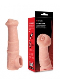 Телесная фантазийная насадка на член Cock Sleeve Size M - KOKOS - в Перми купить с доставкой