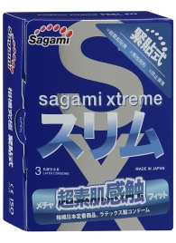 Розовые презервативы Sagami Xtreme FEEL FIT 3D - 3 шт. - Sagami - купить с доставкой в Перми