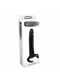Чёрная насадка-фаллос для двойного проникновения INFLATABLE DILDO SLIM DONG  - 13,5 см. - Toyz4lovers - в Перми купить с доставкой