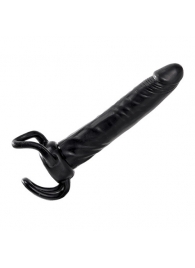 Чёрная насадка-фаллос для двойного проникновения INFLATABLE DILDO SLIM DONG  - 13,5 см. - Toyz4lovers - в Перми купить с доставкой