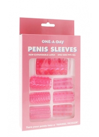 Набор из 7 розовых насадок на пенис ONE-A-DAY PENIS SLEEVES PINK - Seven Creations - в Перми купить с доставкой