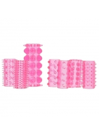 Набор из 7 розовых насадок на пенис ONE-A-DAY PENIS SLEEVES PINK - Seven Creations - в Перми купить с доставкой