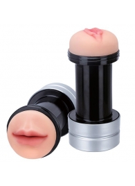 Двусторонний мастурбатор REALSTUFF 2 IN 1 HUMMER MOUTH   VAGINA - ротик и вагина - Dream Toys - в Перми купить с доставкой