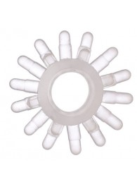 Прозрачное гелевое эрекционное кольцо с шипиками - Toyfa Basic - в Перми купить с доставкой