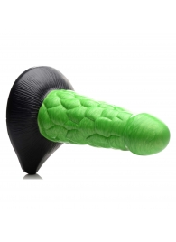 Зеленый фантазийный фаллоимитатор Reptile Thick Scaly Silicone Dildo - 19,1 см. - XR Brands