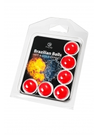 Набор из 6 шариков с массажным маслом Brazilian Balls с охлаждающим и разогревающим эффектом - Secret Play - купить с доставкой в Перми