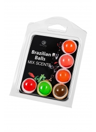 Набор из 6 шариков с ароматизированными массажными маслами Brazilian Balls - Secret Play - купить с доставкой в Перми