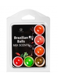 Набор из 6 шариков с ароматизированными массажными маслами Brazilian Balls - Secret Play - купить с доставкой в Перми