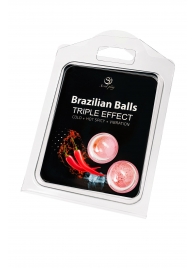 Набор из 2 шариков с массажным маслом Brazilian Balls с тройным эффектом - Secret Play - купить с доставкой в Перми