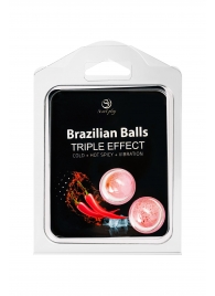 Набор из 2 шариков с массажным маслом Brazilian Balls с тройным эффектом - Secret Play - купить с доставкой в Перми