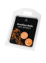 Набор из 2 шариков с массажным маслом Brazilian Balls с разогревающим эффектом - Secret Play - купить с доставкой в Перми