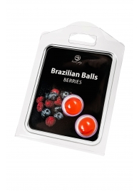 Набор из 2 шариков с массажным маслом Brazilian Balls с ароматом ягод - Secret Play - купить с доставкой в Перми