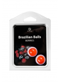 Набор из 2 шариков с массажным маслом Brazilian Balls с ароматом ягод - Secret Play - купить с доставкой в Перми