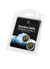 Набор из 2 шариков с массажным маслом Brazilian Balls с ледяным эффектом - Secret Play - купить с доставкой в Перми