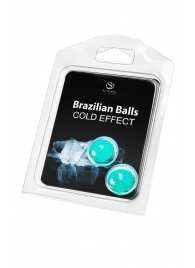 Набор из 2 шариков с массажным маслом Brazilian Balls с охлаждающим эффектом - Secret Play - купить с доставкой в Перми