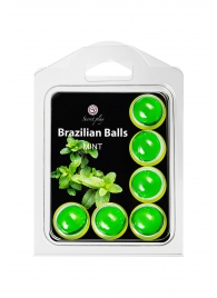 Набор из 6 шариков с массажным маслом Brazilian Balls с ароматом мяты - Secret Play - купить с доставкой в Перми