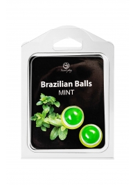 Набор из 2 шариков с массажным маслом Brazilian Balls с ароматом мяты - Secret Play - купить с доставкой в Перми