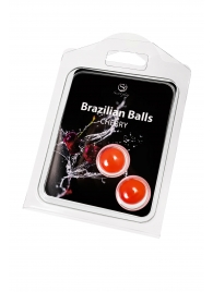 Набор из 2 шариков с массажным маслом Brazilian Balls с ароматом вишни - Secret Play - купить с доставкой в Перми