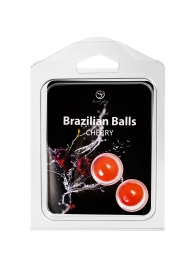 Набор из 2 шариков с массажным маслом Brazilian Balls с ароматом вишни - Secret Play - купить с доставкой в Перми