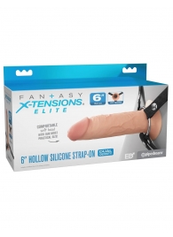 Полый страпон на ремнях 6’’ Hollow Silicone Strap-on - Pipedream - купить с доставкой в Перми