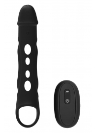 Черная насадка-удлинитель Vibrating Extender With Remote с вибрацией - Dream Toys - в Перми купить с доставкой