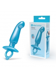 Голубая анальная пробка для массажа простаты Hither Silicone Prostate Plug - 14,3 см. - b-Vibe - в Перми купить с доставкой