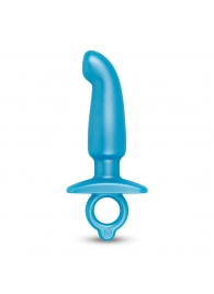 Голубая анальная пробка для массажа простаты Hither Silicone Prostate Plug - 14,3 см. - b-Vibe - в Перми купить с доставкой