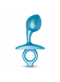 Голубая анальная пробка для массажа простаты Bulb Silicone Prostate Plug - 10,7 см. - b-Vibe - в Перми купить с доставкой