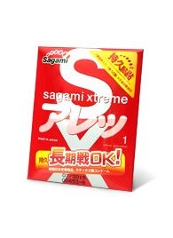 Утолщенный презерватив Sagami Xtreme FEEL LONG с точками - 1 шт. - Sagami - купить с доставкой в Перми