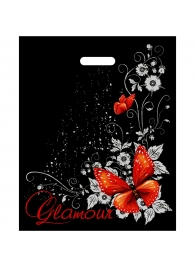 Черный пакет Glamour с вырубной ручкой (38х47 см) - Сима-Ленд - купить с доставкой в Перми
