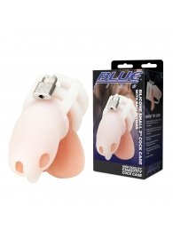 Белая клетка для пениса Silicone Small 2 in Cock Cage With Ball Divider - BlueLine - купить с доставкой в Перми