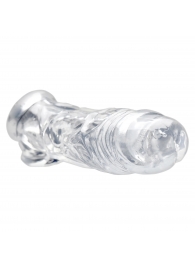 Прозрачная насадка для увеличения члена Realistic Clear Penis Enhancer and Ball Stretcher - 20,3 см. - XR Brands - в Перми купить с доставкой